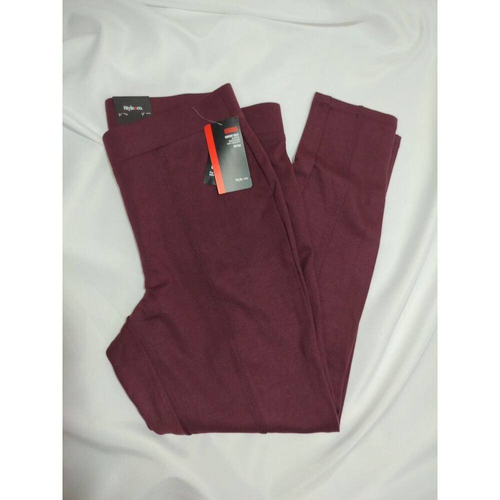 Style & Co Plus Size Seamed Ponte Leggings Dried Plum 14W